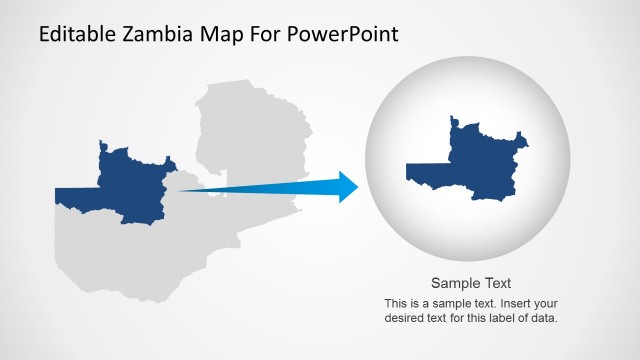 Highlighted State of Zambia Map for PowerPoint