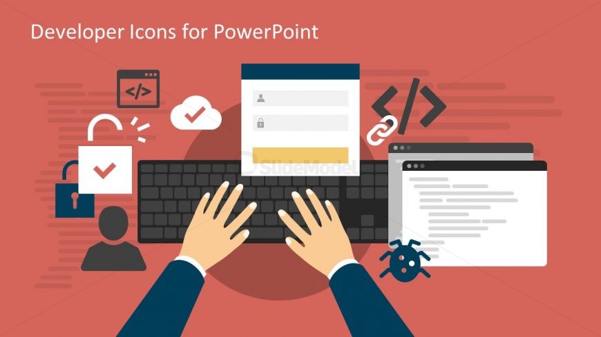 Secure Login Slide of Infographic Icons - SlideModel symbols for process flow diagrams 