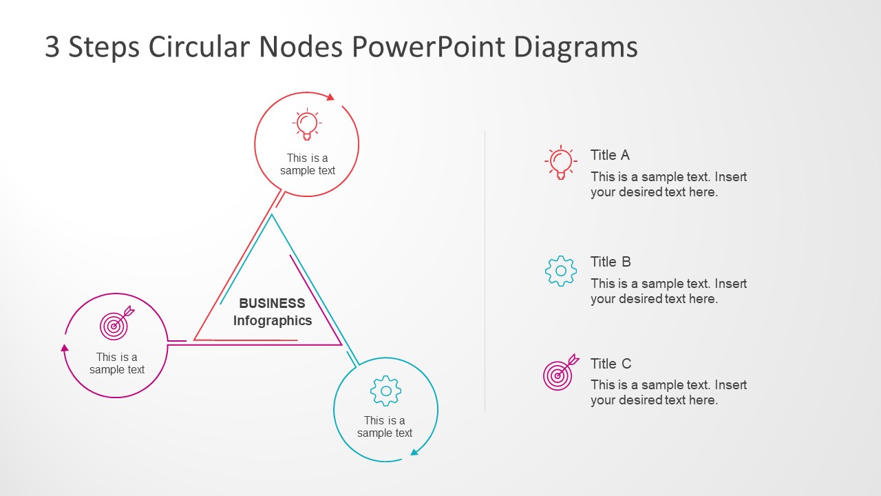 3 Steps Circular Nodes Powerpoint Diagrams Slidemodel 0473