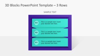 Presentation of 3D Blocks for 3 Items