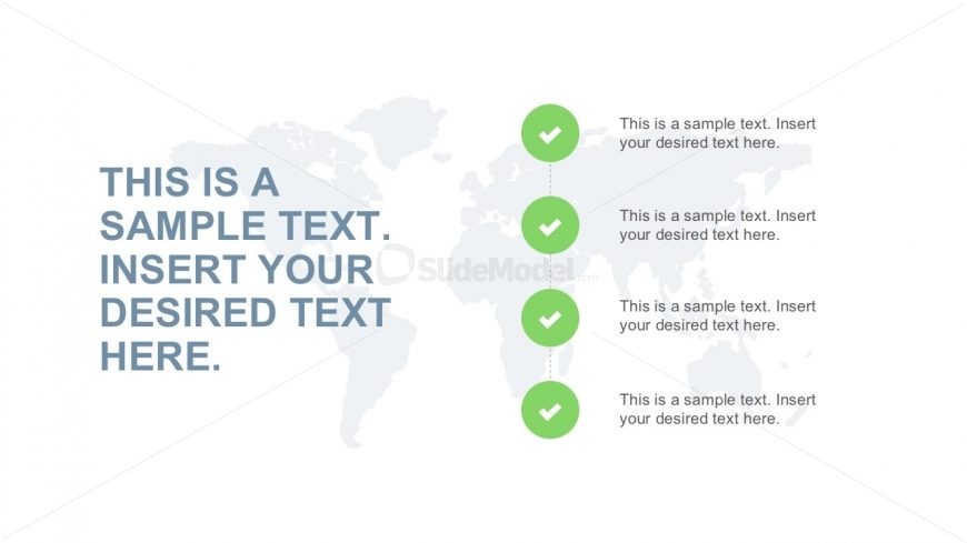 Flat 4-Step Process with World Map