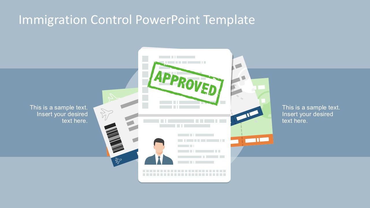 passport template powerpoint SlideModel  Passport Slides Approval PowerPoint