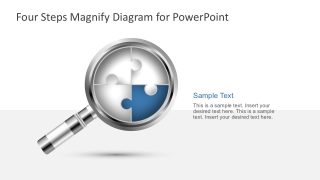 4 Steps Magnifying Glass Puzzle Diagram