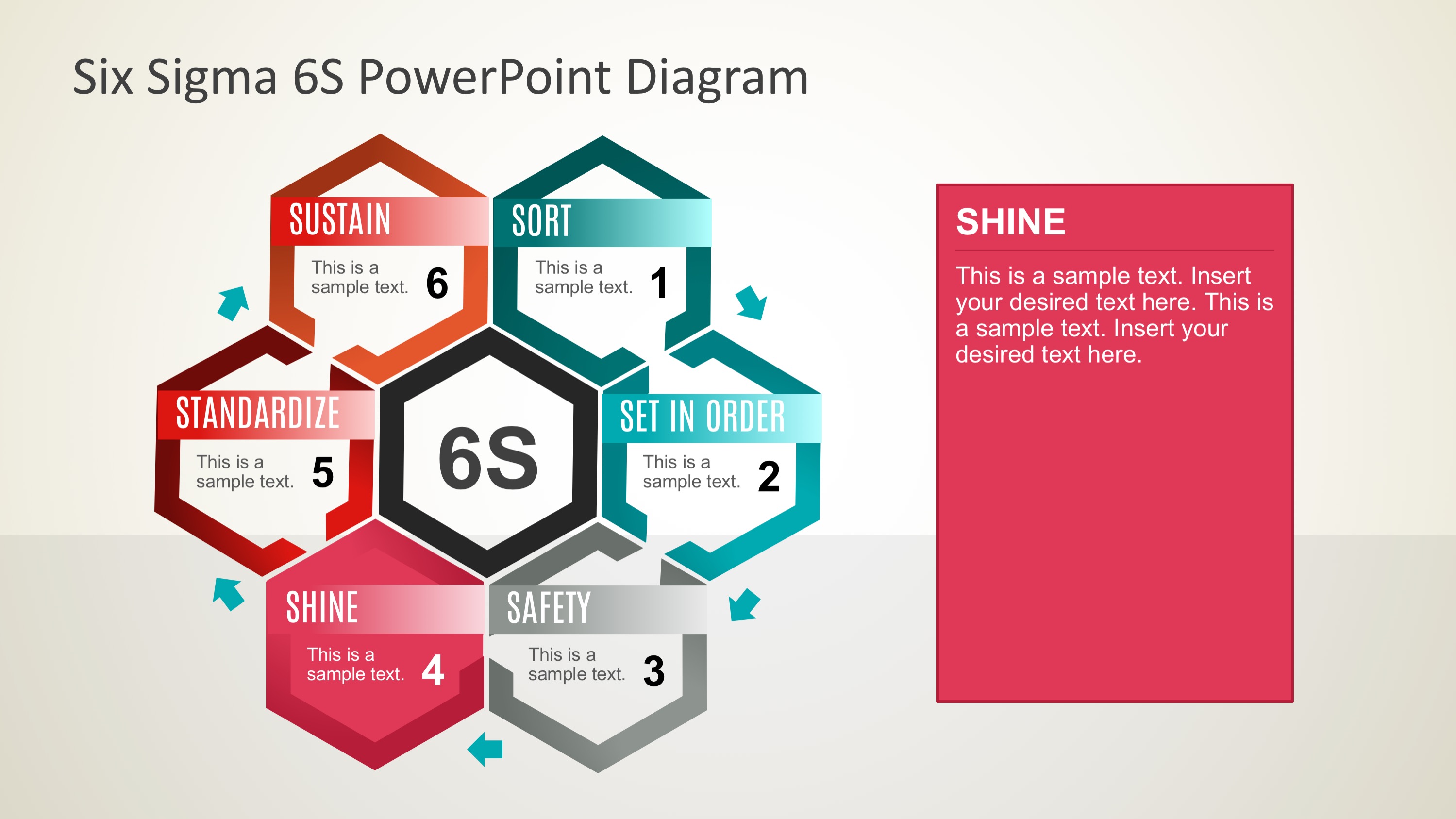Six Sigma 6S PowerPoint Diagram SlideModel