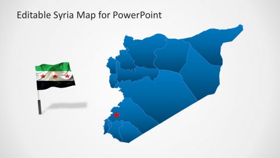 Syria Map with Country Flag