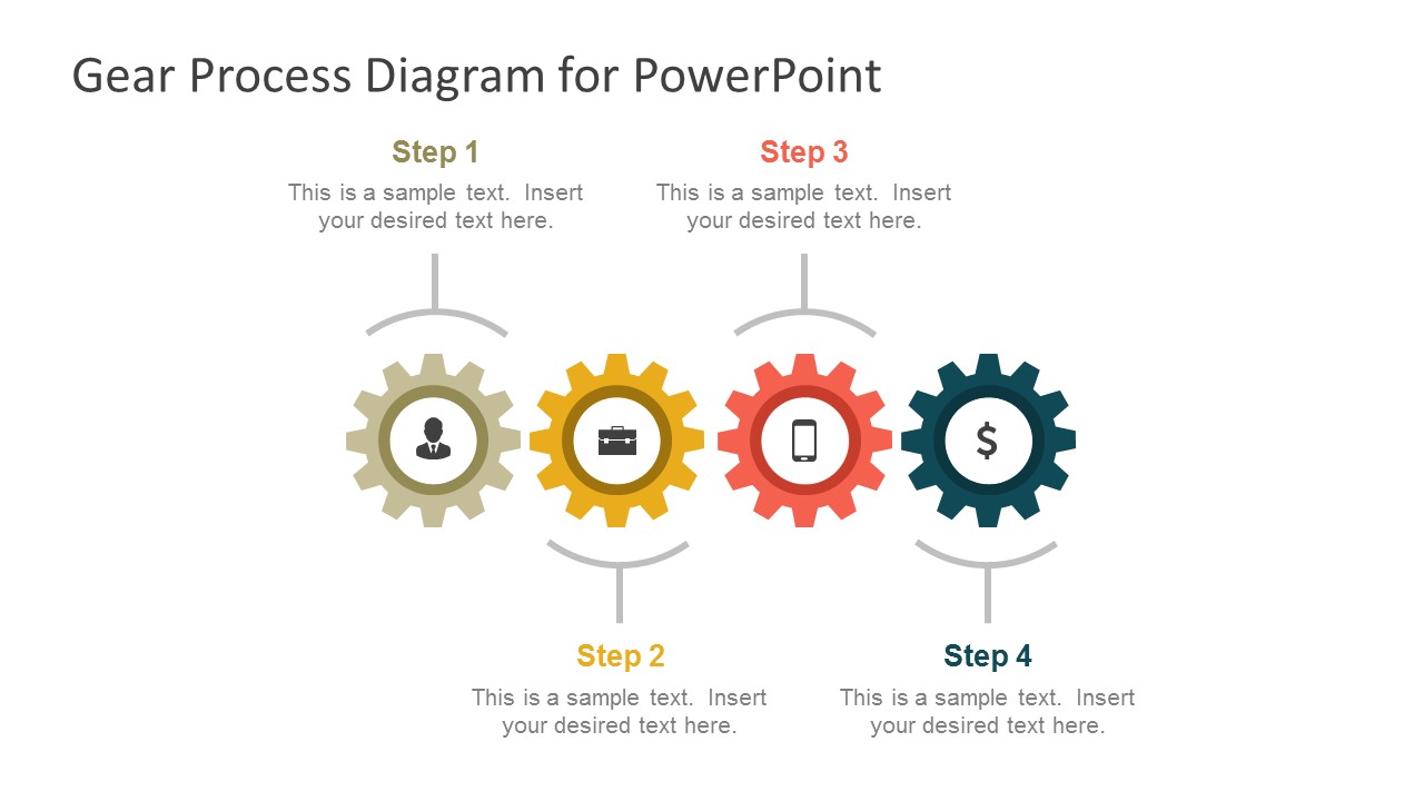 Gear Process Diagram Powerpoint Template