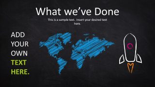 World Map PowerPoint Shape Chalk Texture