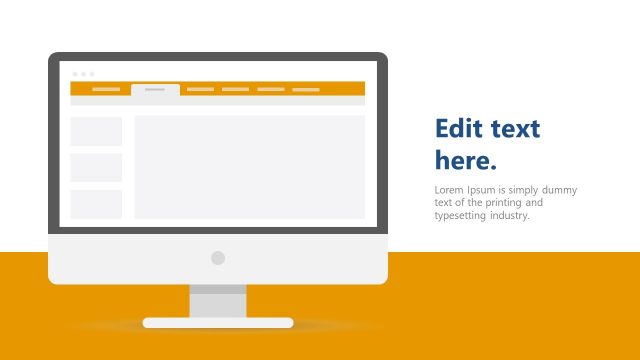 Desktop Computer Vector Shape PPT