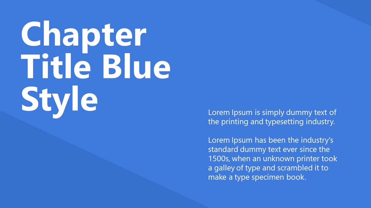 Chapter Slide in Blue PPT SlideModel