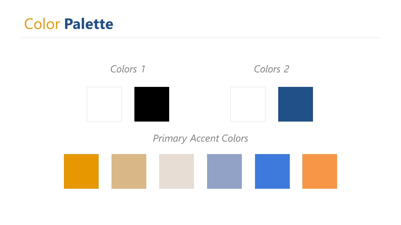 Color pallet powerpoint for masterdoc slidemodel