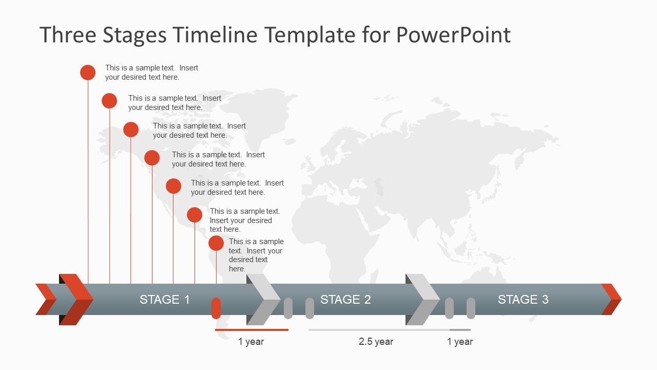 Three Stages Timeline Template for PowerPoint