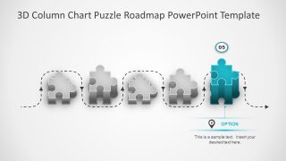 3D Puzzle Shape Roadmap Timeline PPT