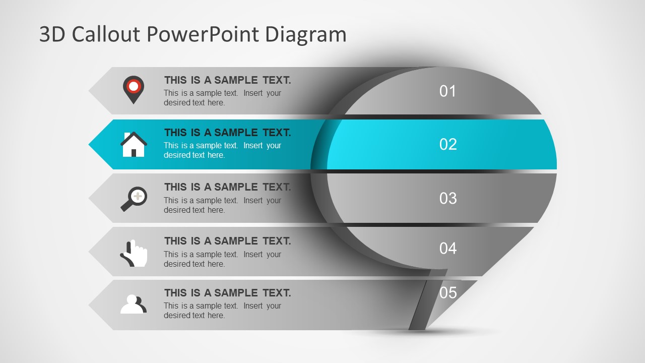 3d Callout Powerpoint Diagram
