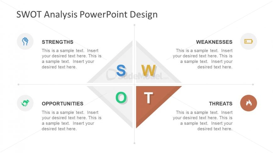 PowerPoint Diamond Shape Template SWOT Threats