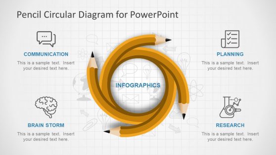 PowerPoint Slide of Circular Pencil Diagram