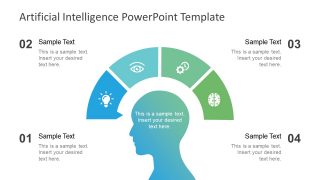 Infographic Icon Four Step Head Silhouette Slide