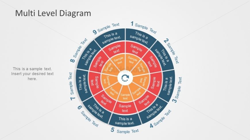 diagram flow data 3 level PowerPoint SlideModel Shapes   Diagram Multilevel Segment