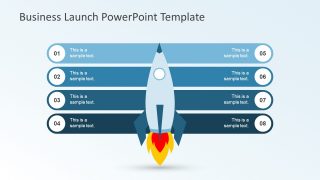 Eight Bullet List Rocket Graphics Slide