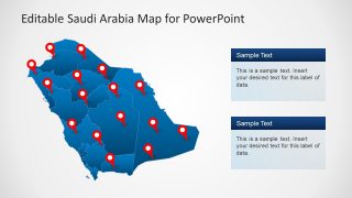 Red Pins and Text Placeholders PowerPoint 