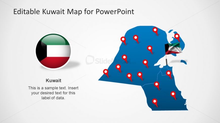 Editable Map Kuwait Country Powerpoint Slidemodel