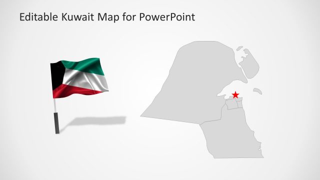Middle East County Map of Kuwait