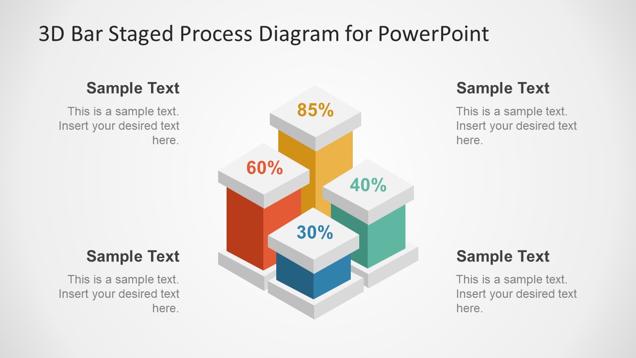 Four Bar Diagram Template in 3D