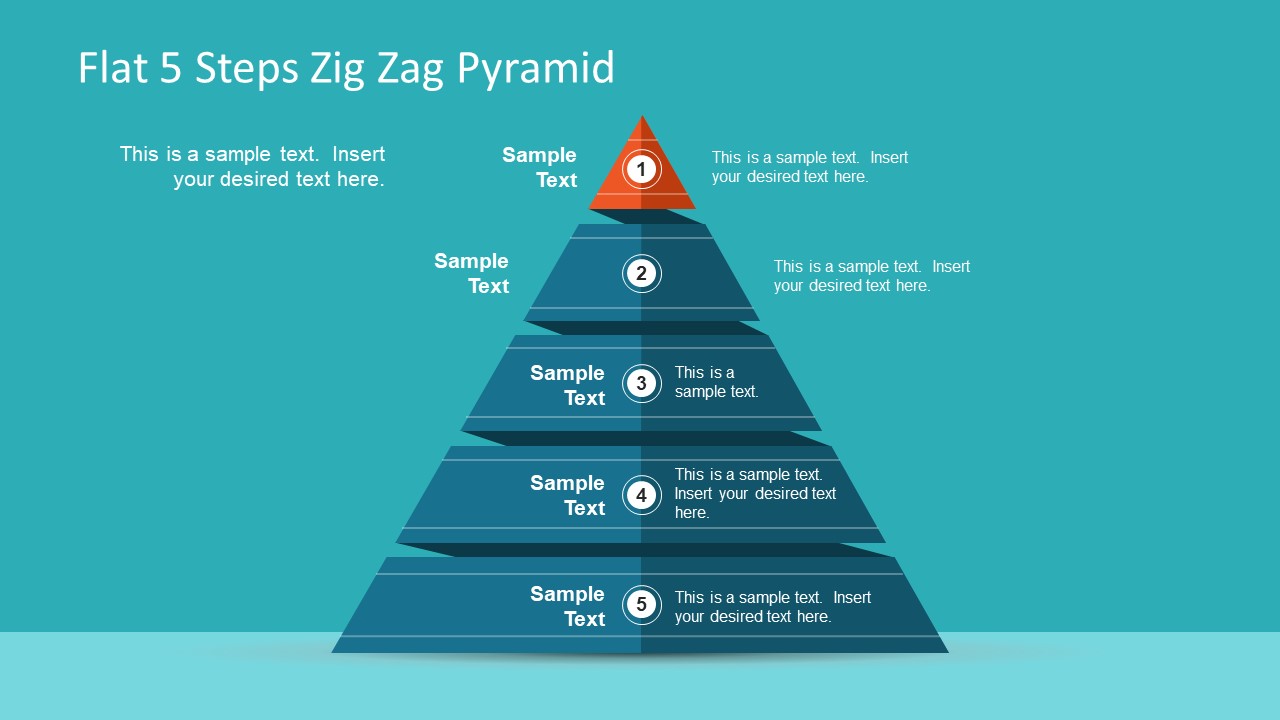 Pyramid Diagram Template 5 Segment