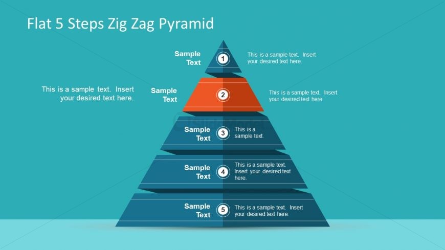 Zig Zag Style Pyramid Diagram