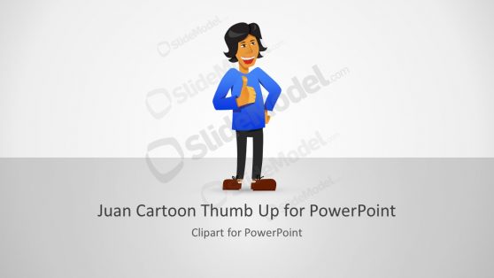 Juan Thumb Up Cartoon for PowerPoint