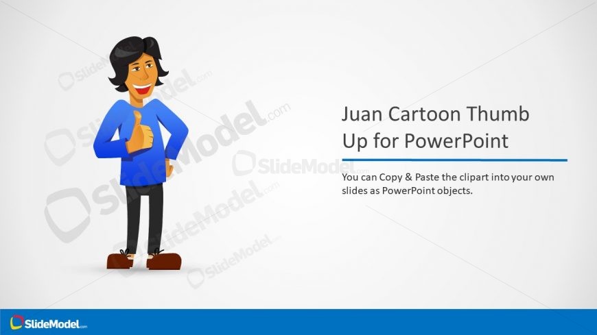 PowerPoint Editable Thumb Up Cartoon