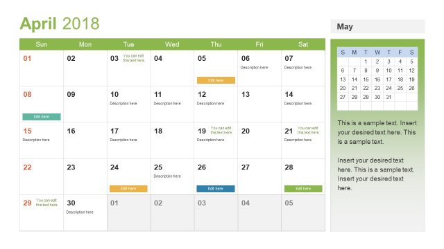 Event Planning Calendar Template
