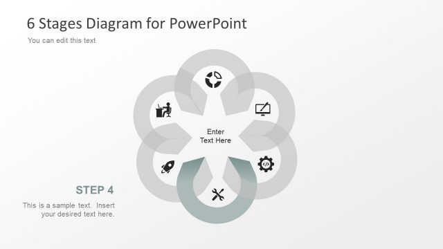 Editable Template 6 Stages Diagram