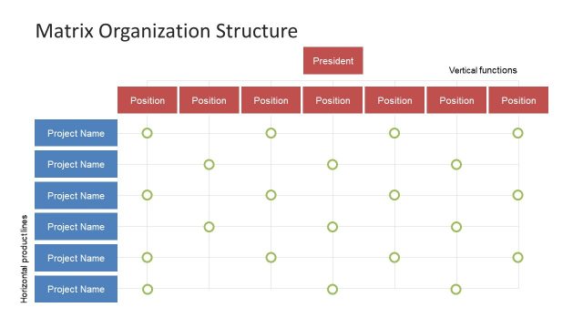 Matrix Organization Structure PowerPoint Template
