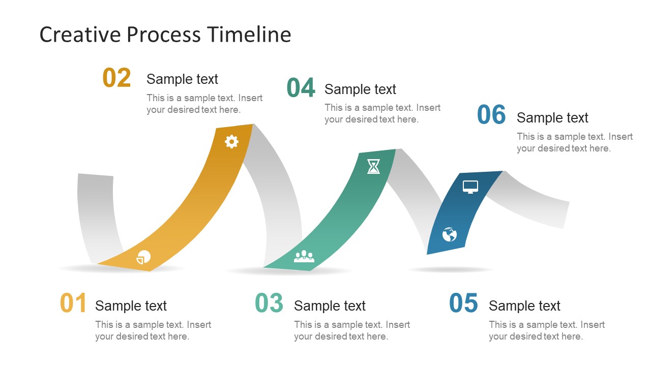 6 Step Creative Process Timeline Slidemodel