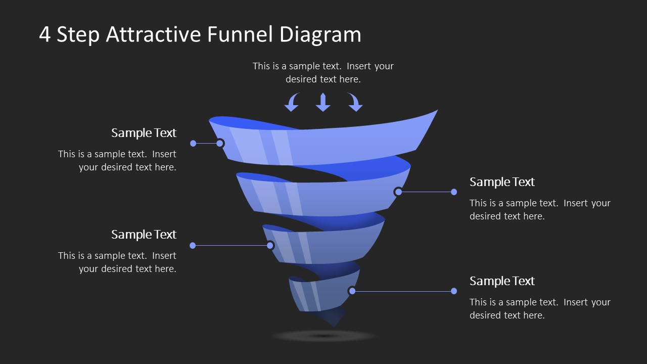 4 Step Attractive Funnel Diagram SlideModel