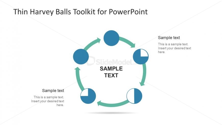 Thin Harvey Balls Shapes Cycle Diagram