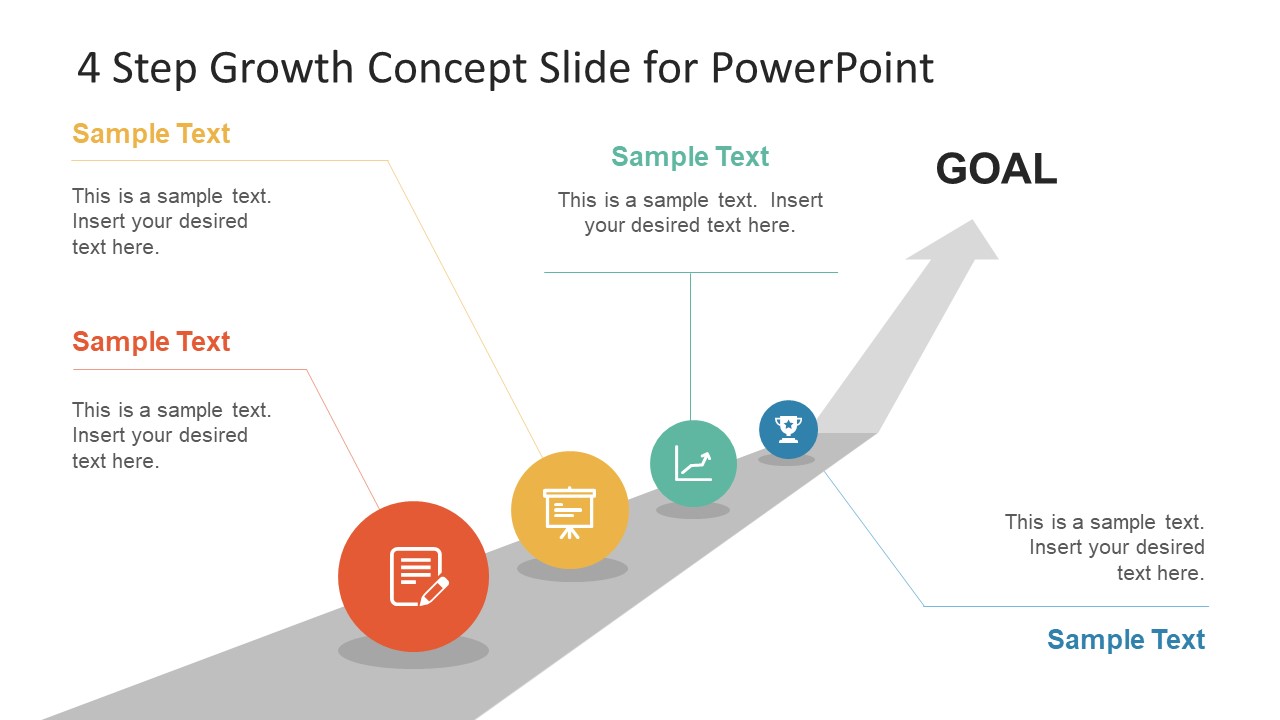 4 Step Growth Concept PowerPoint Template SlideModel