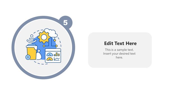 Wireless Control System for Waste Management Monitoring Slide Template – 5 Step Infographic Template