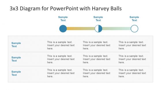 3×3 Diagram for PowerPoint with Harvey Balls