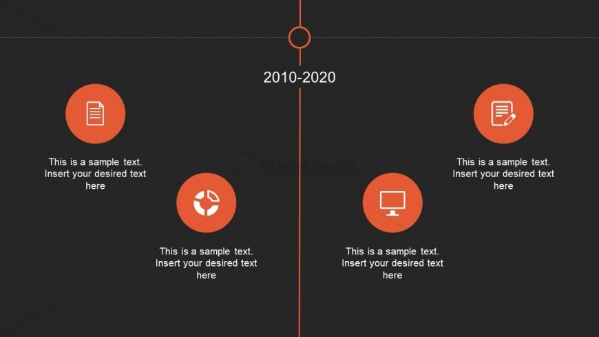 Editable Slide of Vertical Timeline with Icons