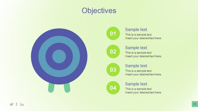 Objectives PowerPoint Template with Bullet Points