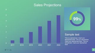 Bar and Donut Chart Data Driven Slide