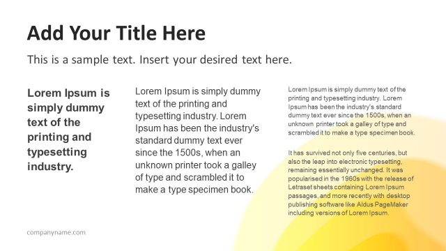 Three Content PowerPoint Template background