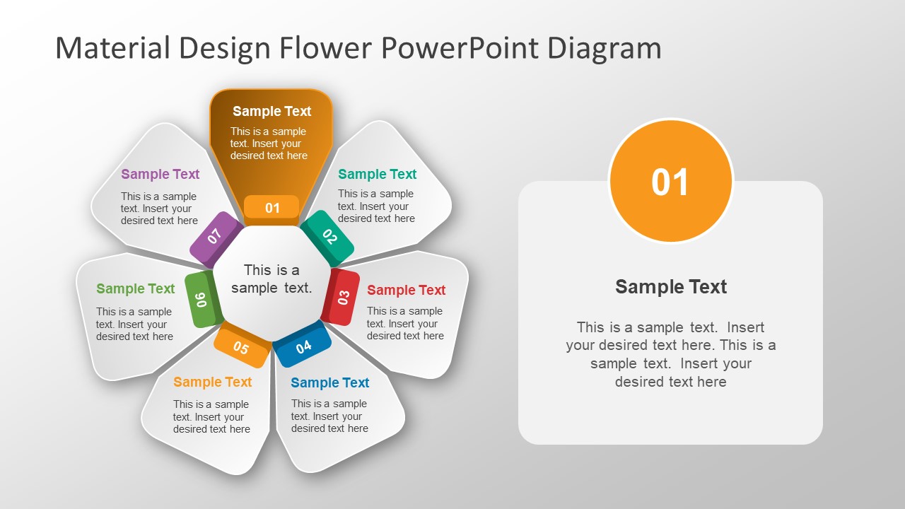 PowerPoint Circular Flower Diagram 