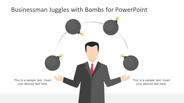 Businessman Juggles with Bombs Illustration for PowerPoint