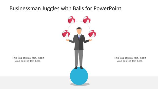 Businessman Juggles with Balls Illustration for PowerPoint