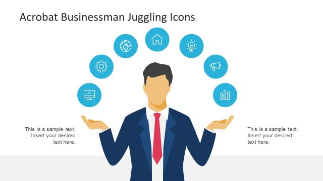 Acrobat Businessman Juggling with Icons for PowerPoint
