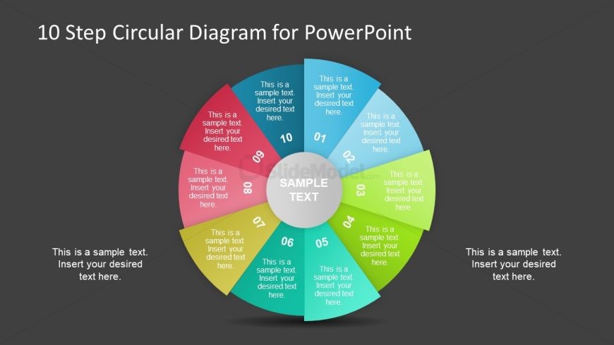 Editable Presentation of 10 Circular Segments