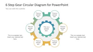 Circular Diagram Template Gear Shape