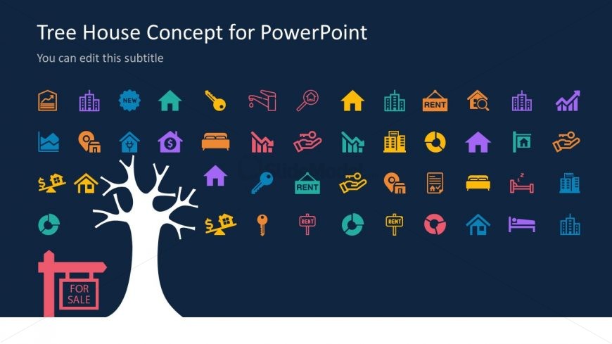 Colorful Icons Real Estate Concept